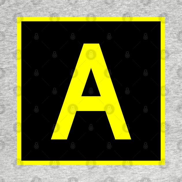 A - Alpha - FAA taxiway sign, phonetic alphabet by Vidision Avgeek